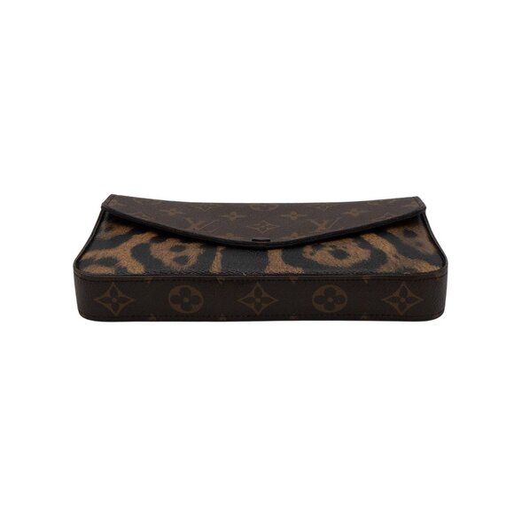 Louis Vuitton Monogram Animal Print Leopard Pochette Felicie With Chain & Insert - Picture 9 of 10